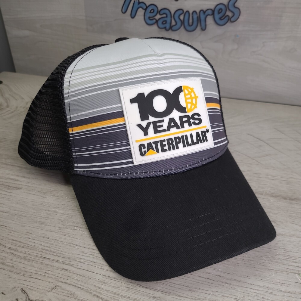 Caterpillar 100 Years Anniversary Trucker Hat Cap Mesh Snapback NEW